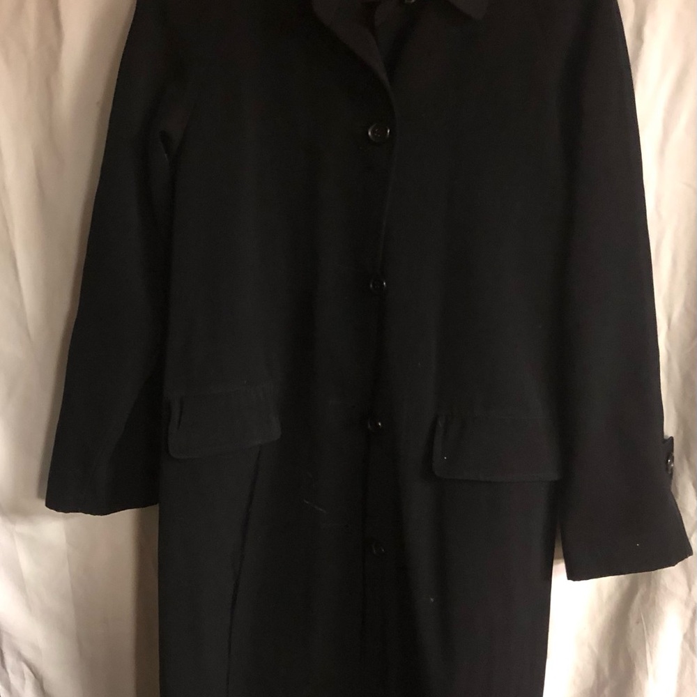 Talbots Black Trench Coat Classic Long Style